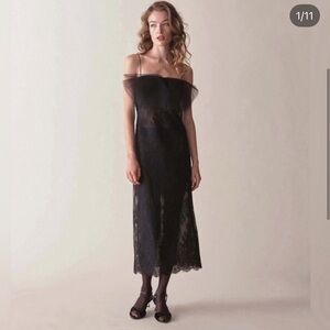 Doen Aurina Black Lace Slip Dress EUC XS